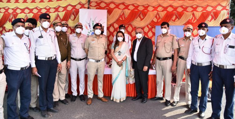 Traffic Inspector Def Col Kuldeep Singh, Mrs. Manisha Bhatia and Mr. Harish Singla