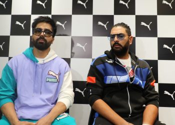 Yuvraj Singh and Hardy Sandhu at Puma Store