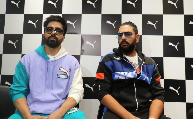 Yuvraj Singh and Hardy Sandhu at Puma Store