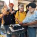 Cake Cutting ceremony by Senior Journalist at Harley Davidson Showroom