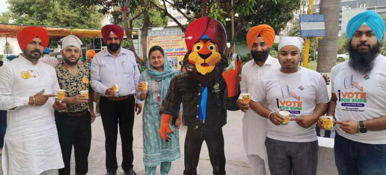 "Selfies with Shera Mascot at Gurdwara Amb Sahib - A Baisakhi Celebration"