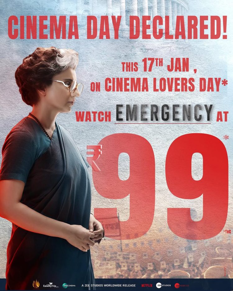 "₹99 Movie Tickets: Emergency Brings Cinema Day Magic to Theatres"