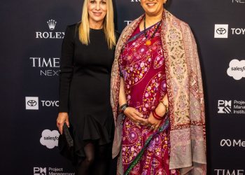 Smriti Irani became the voice of India at the TIME100 event, with the 'Spark' initiative aiming to connect 1 lakh women