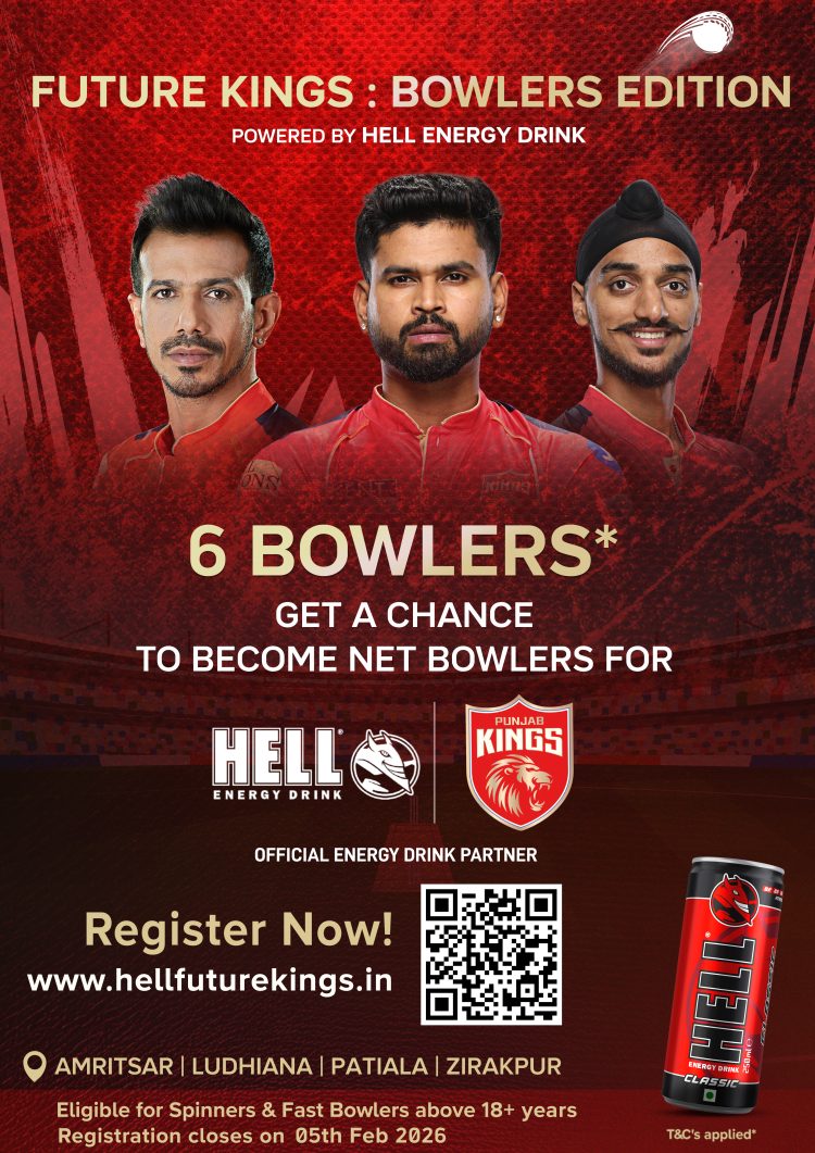 Punjab Kings and HELL ENERGY DRINK launch Future Kings: Bowlers Edition to scout young bowling talent for IPL 2026 net bowlers across Punjab.